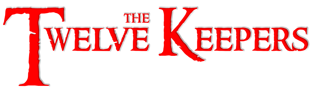 The official Twelve Keepers logo in red letters with a transparent background
